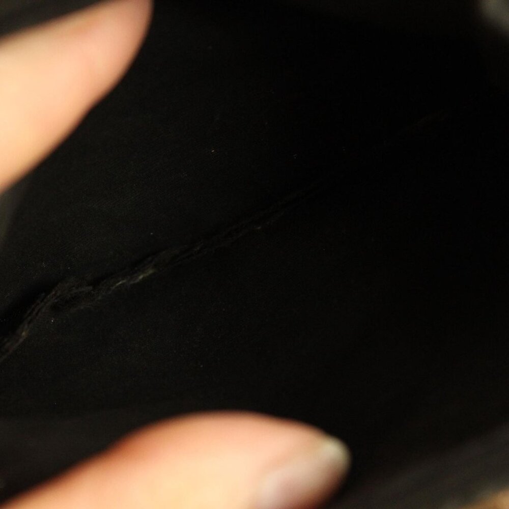 Vintage 1940s Coin Purse, Black Moire Taffeta Clutch Or Makeup Bag, Kiss Clasp - Picture 10 of 13